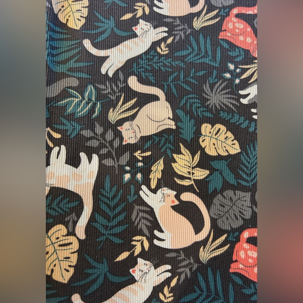 PJ Couture Womens Large Cat Print Pajama Set Button Down Cozy Lounge - Picture 5 of 10